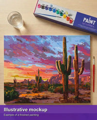 Thumbnail for Finished paint by numbers mockup - Desert Sunset 50x40cm