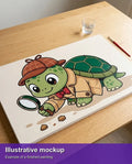 Thumbnail for Illustration of the completed paint by numbers - Detective Turtle Illustration 70x40cm