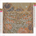 Thumbnail for Diamond painting adhesive canvas preview - Dewy Spiderweb over the Pumpkin Patch