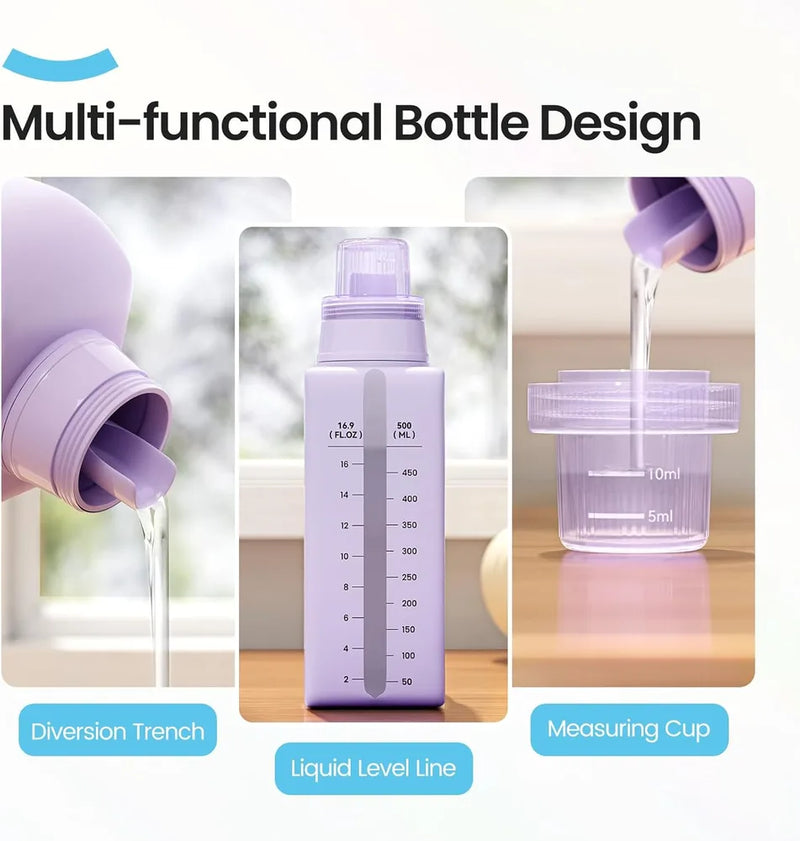 Multi-purpose bottle of diamond painting varnish with a measuring scale and pouring spout.