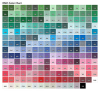 Thumbnail for DMC colour chart part 2 – 222 diamond painting colours from greens to blues, purples, and neutrals