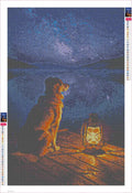 Thumbnail for Dog by Lantern diamond painting adhesive canvas 40x60cm