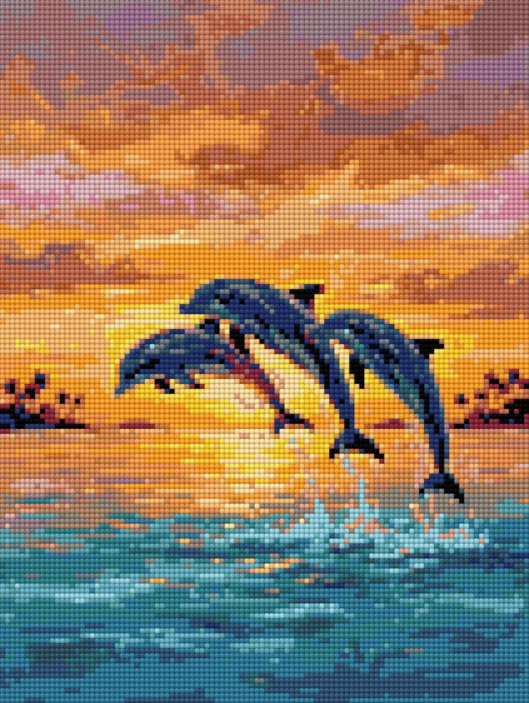 Diamantmönster för Dolphins at Sunset