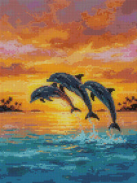Thumbnail for Diamond painting pattern – Dolphins at Sunset