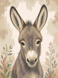 Thumbnail for Portrait of a donkey among plants Paint By Numbers.