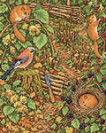 Thumbnail for Dormice in the Hazel Coppice, 40x50 cm diamond painting – finished design preview