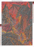 Thumbnail for Diamond painting adhesive canvas preview - Dragon Knight of the Burning Peaks