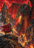 Thumbnail for Dragon Knight of the Burning Peaks, 50x70 cm diamond painting – finished design preview