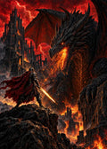 Thumbnail for Dragon Knight of the Burning Peaks, 50x70 cm diamond painting – original artwork the design is made from