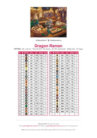 Thumbnail for Dragon Ramen diamond painting color chart – 45 DMC colors