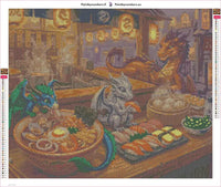 Thumbnail for Dragon Ramen diamond painting adhesive canvas 60x50cm