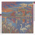 Thumbnail for Diamond painting adhesive canvas preview - Duddingston Reed Reflections