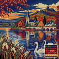 Thumbnail for Duddingston Reed Reflections, 50x50 cm diamond painting – finished design preview with a close-up of square drills
