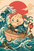 Thumbnail for Bundle in a noodle boat among large waves Paint By Numbers