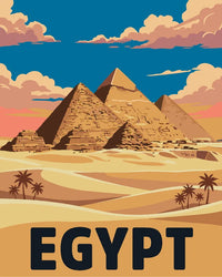 Thumbnail for Egypt travel poster Paint By Numbers, the pyramids of Giza