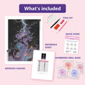 Thumbnail for Electric Storm 60x80cm diamond painting kit contents: adhesive canvas, color chart, tools and diamond bags
