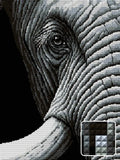 Thumbnail for black-and-white close-up of an elephant eye and wrinkled…, 60x80 cm diamond painting – design and close-up of square drills