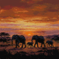 Thumbnail for Diamond painting pattern – Elephant Family