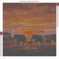 Thumbnail for Elephant Family diamond painting adhesive canvas 50x50cm
