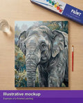Thumbnail for Illustration of the finished paint by numbers - Elephant in Forest 2 40x50cm