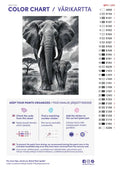 Thumbnail for Paint color chart and instructions - Elephant in Ink 50x70cm
