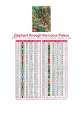 Thumbnail for DMC color chart for Elephant through the Lotus Palace diamond painting - 55 colors