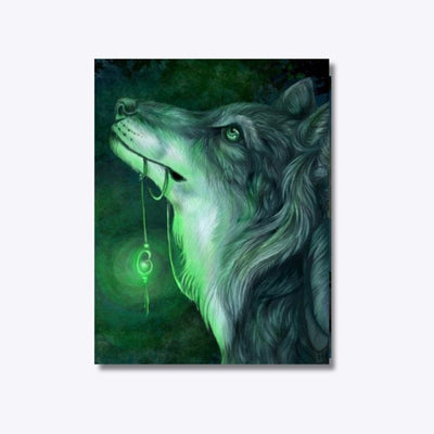 Emerald Night diamond painting with emerald green night scene
