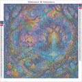 Thumbnail for Diamond painting adhesive canvas preview - Enchanted Crystal Forest Waterfall