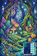 Thumbnail for Enchanted Forest Fairy Encounter, 40x60 cm diamond painting – finished design preview with a close-up of square drills