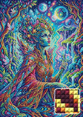 Thumbnail for Enchanted Forest Fairy Queen, 50x70 cm diamond painting – finished design preview with a close-up of square drills