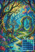 Thumbnail for Enchanted Forest Gateway, 40x60 cm diamond painting – finished design preview with a close-up of square drills