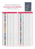 Thumbnail for DMC color chart for Enchanted Forest Nightlife diamond painting - 52 colors
