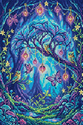 Thumbnail for Enchanted Forest Owls and Butterflies, 40x60 cm diamond painting – full design preview without the close-up inset