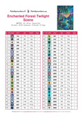 Thumbnail for DMC color chart for Enchanted Forest Twilight Scene diamond painting - 48 colors