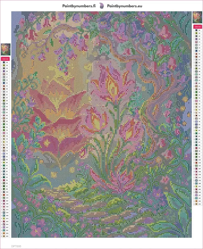 Diamond painting adhesive canvas preview - Enchanted Garden Pathway