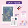 Thumbnail for What is included in the Enchanted Jellyfish Reef diamond painting kit - adhesive canvas, reference sheet, tools and numbered drill bags