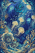 Thumbnail for Enchanted Jellyfish Reef, 40x60 cm diamond painting – full design preview without the close-up inset