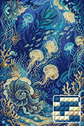 Thumbnail for Enchanted Jellyfish Reef, 40x60 cm diamond painting – finished design preview with a close-up of square drills