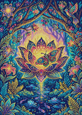 Thumbnail for Enchanted Lotus Forest, 50x70 cm diamond painting – full design preview without the close-up inset