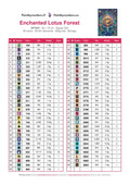 Thumbnail for DMC color chart for Enchanted Lotus Forest diamond painting - 59 colors