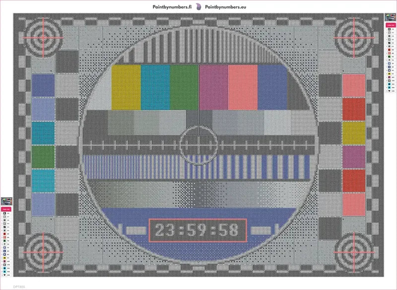 Diamond painting adhesive canvas preview - End of Broadcast Test Card