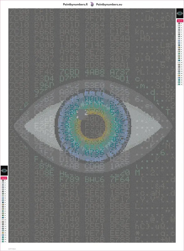Diamond painting adhesive canvas preview - Eye in the Hex Dump