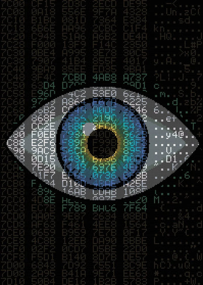 Eye in the Hex Dump, 50x70 cm diamond painting – finished design preview