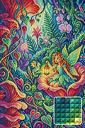 Thumbnail for Fairy Girl in Enchanted Forest, 40x60 cm diamond painting – finished design preview with a close-up of square drills