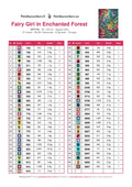 Thumbnail for DMC color chart for Fairy Girl in Enchanted Forest diamond painting - 57 colors