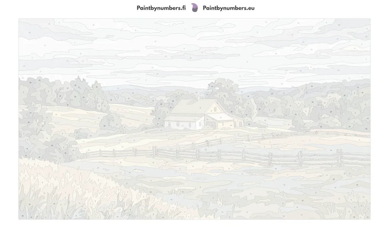 Numbered canvas - Farmhouse and Fields 70x40cm