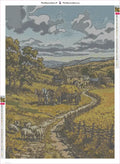 Thumbnail for Diamond painting adhesive canvas preview - Farmhouse Road