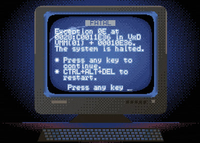 Fatal Error on a Midnight CRT, 70x50 cm diamond painting – finished design preview