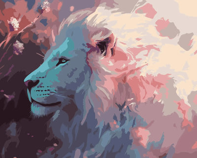 Pastel Lion paint by numbers – lion in pastel colours