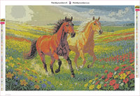 Thumbnail for Field Gallop diamond painting adhesive canvas 60x40cm